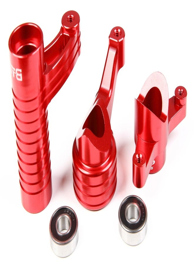 GTBRacing CNC Aluminum Steering Bell Crank Set for 1/5 RC Car LOSI DBXL-E 2.0 Upgrade Part (Red) - Image 2